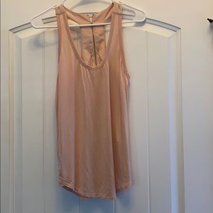 Blush tank with zipper back